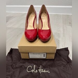 Cole Haan NikeAir Chelsea Red Patent Leather Pumps Shoes 7.5